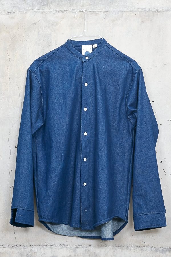 AIR   [ flow  ] - men shirt full button row 100% cotton denim Online Sale