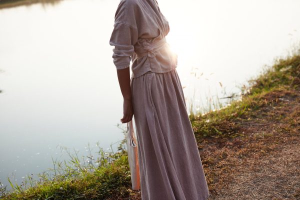 BUNGA  [flow] -  maxi skirt herringbone on Sale