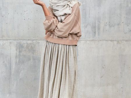 MAWAR [flow] - skirt 100% raw linen For Discount