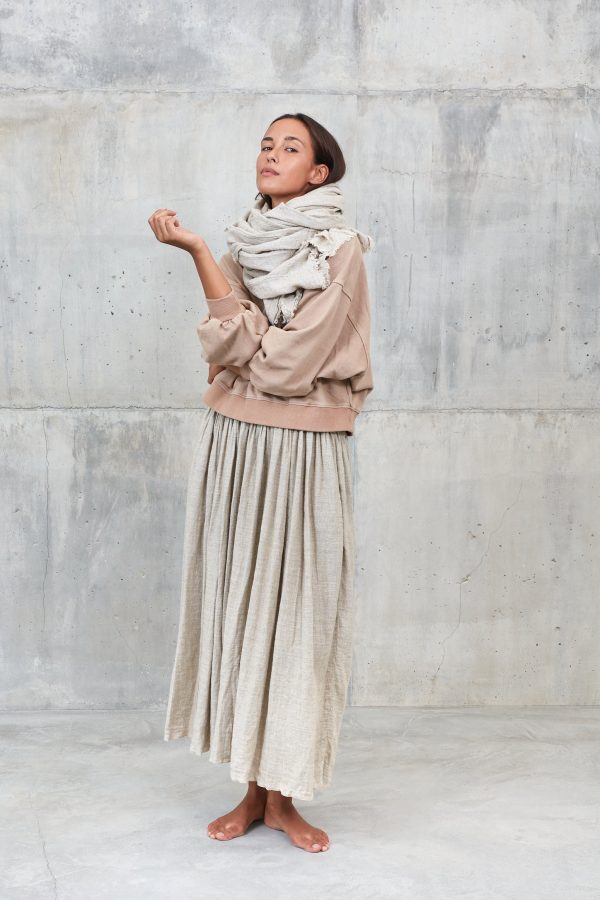 MAWAR [flow] - skirt 100% raw linen For Discount