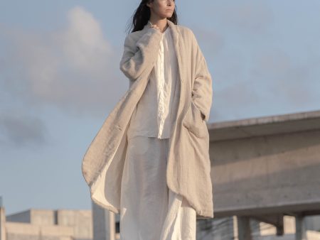 ADEM [ pure ] - coat handmade 100% raw linen Sale