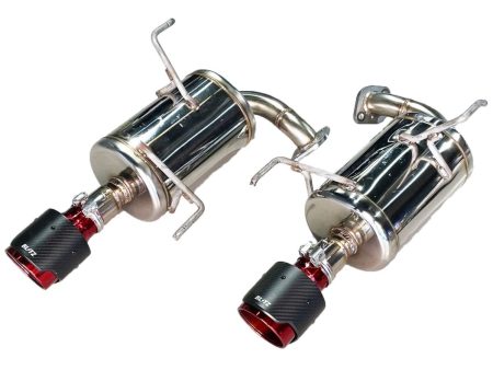 Blitz NUR-SPEC Custom Series Axle Back Exhaust w  Carbon Red Tips 2022-2024 WRX Discount