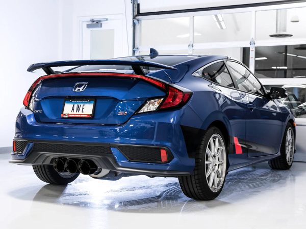 AWE Touring Edition Catback Exhaust w  Triple Chrome Silver Tips 2017-2020 Honda Civic Si Online Sale