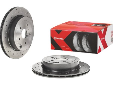 Brembo High Carbon Cast Iron Drilled Rear Vented Brake Rotor 2008-2017 STI Cheap