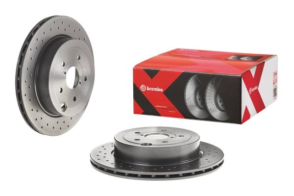 Brembo High Carbon Cast Iron Drilled Rear Vented Brake Rotor 2008-2017 STI Cheap