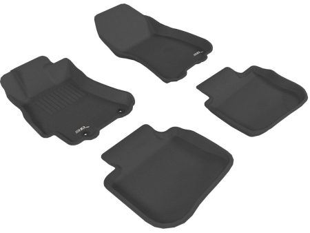 3DMaxpider Front and Rear All-Weather Floor Liner Set Black 2010-2014 Legacy For Cheap