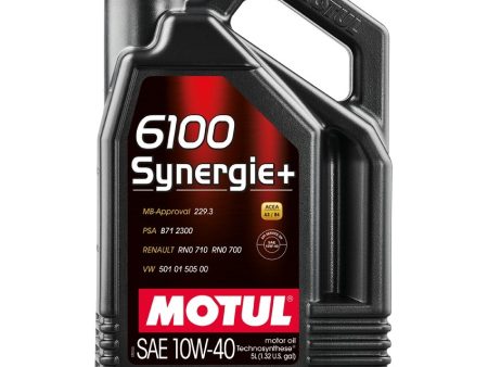 Motul 6100 10W-40 SYNERGIE+ Motor Oil 5L Bottle Online now