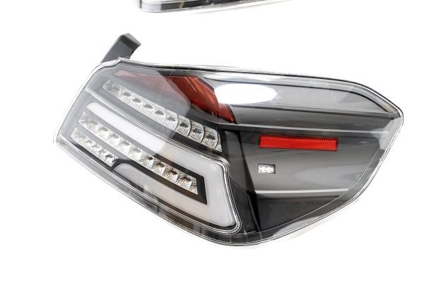 Akkon LED Tail Lights Black Base w  Clear Lense and White Bar 2015-2021 WRX   2015-2021 STI For Cheap