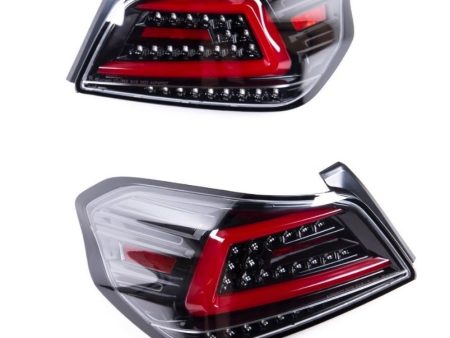 Molded Innovations CS Style Sequential LED Tail Lights Clear Lens w  Black Base & Red Bar 2015-2021 WRX   2015-2021 STI Sale