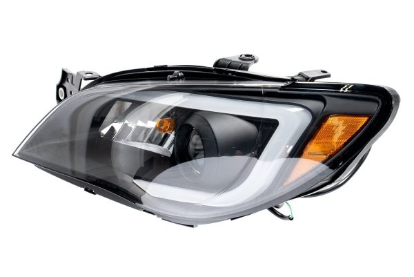 Akkon Projector Headlights Black Base w  Smoke Lense and LED Light Bar 2006-2007 WRX Halogen Model Only For Cheap