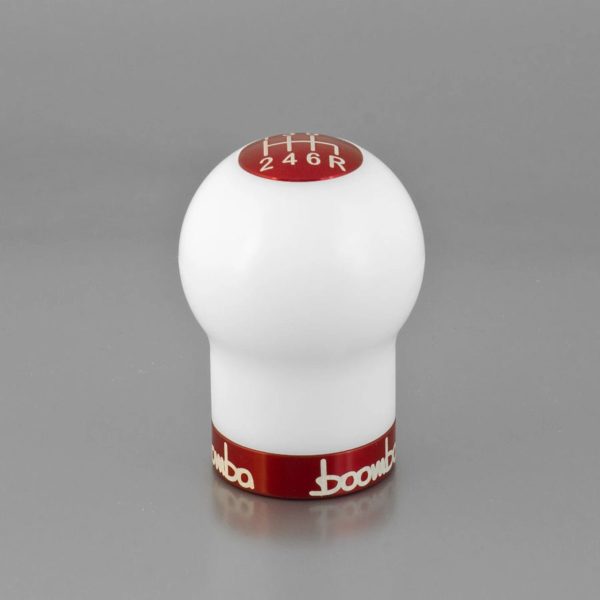 Boomba Racing 270g Weighted Delrin Shift Knob White w  Red Finish Most Subaru Models Online Sale