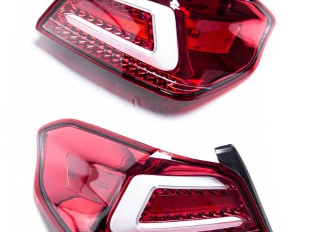 Molded Innovations CS Style Sequential LED Tail Lights Clear Lens w  Red Base & White Bar 2015-2021 WRX   2015-2021 STI on Sale