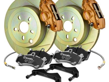 Brembo OE Gold Slotted Brake Kit Rear 2015-2021 WRX w  Manual Parking Brake Sale