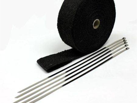 Prosport Universal Fiberglass Header Wrap Black 2 Inches Wide x 50 Feet Long w  Ties Sale