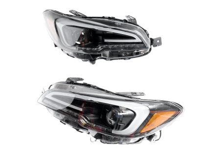 Akkon Projector Style Headlights Black Base w  Clear Lense and DRL Bar 2015-2020 WRX w  Halogen Bulbs Online now