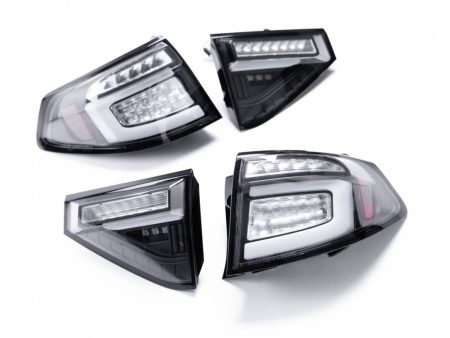 Spyder Sequential LED Tail Lights Black Housing w  Clear Lens and White Bar 2008-2014 WRX Hatchback   2011-2014 STI Hatchback For Cheap