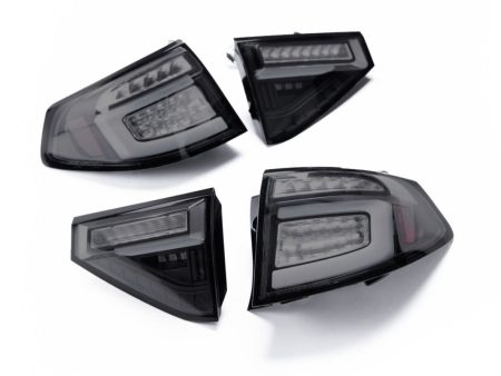 Spyder Sequential LED Tail Lights Black Housing w  Smoke Lens and White Bar 2008-2014 WRX Hatchback   2011-2014 STI Hatchback For Cheap