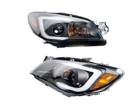 Akkon Projector Headlights Black Base w  Smoke Lense and LED Light Bar 2006-2007 WRX Halogen Model Only For Cheap