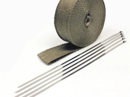 Prosport Universal Titanium Header Wrap 2 Inches Wide x 50 Feet Long w  Ties Sale